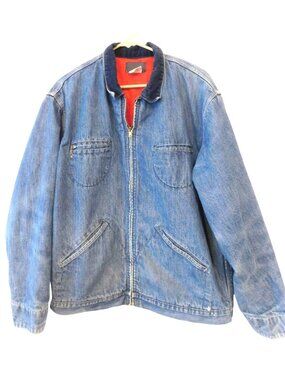 Vintage OshKosh B'Gosh Denim Jacket Mens 46L Chore Coat Lot 711 1970s READ